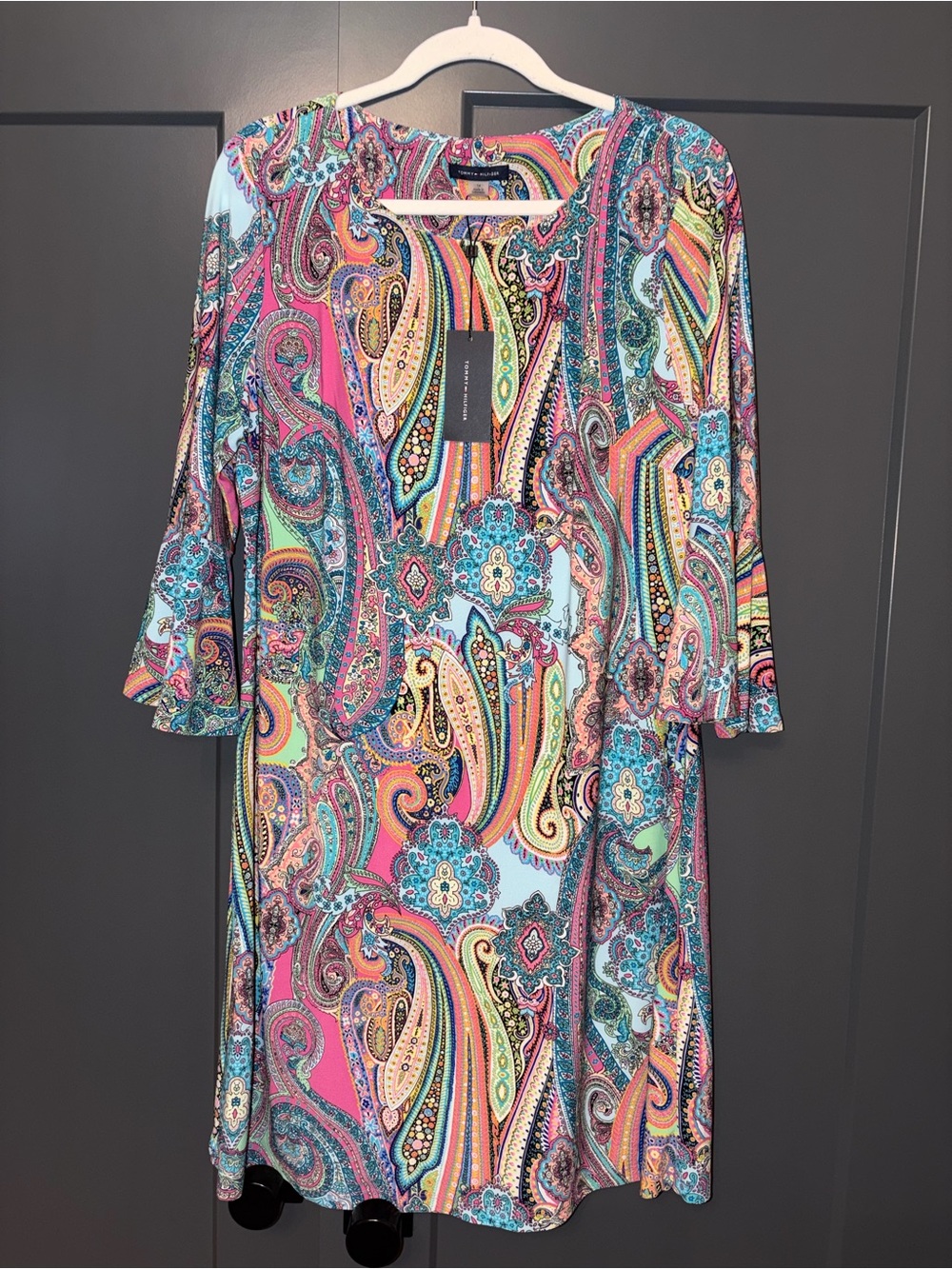 Tommy Hilfiger paisley dress perfect for summer or spring. NWT. Size 14